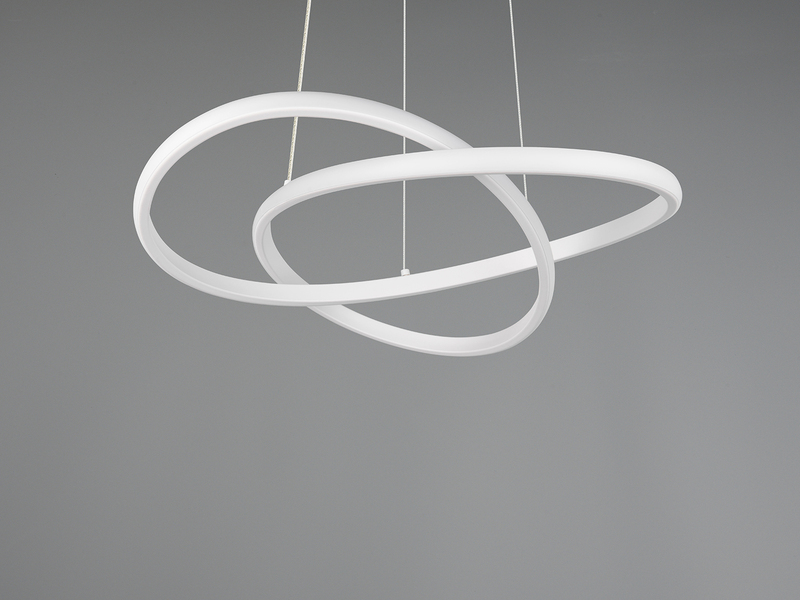 LED Pendelleuchte MANSA Weiß mit Metall Spiralschirm, Neutralweiß 4000K,  Ø 50cm