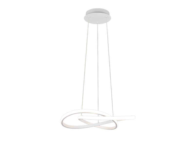 LED Pendelleuchte MANSA Weiß mit Metall Spiralschirm, Neutralweiß 4000K,  Ø 50cm