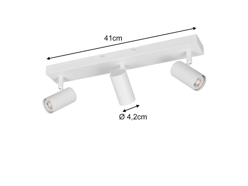 LED Deckenstrahler Weiß 3-flammig, Breite 41cm