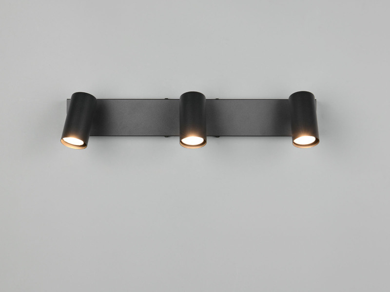 LED Deckenstrahler Schwarz 3-flammig, Breite 41cm