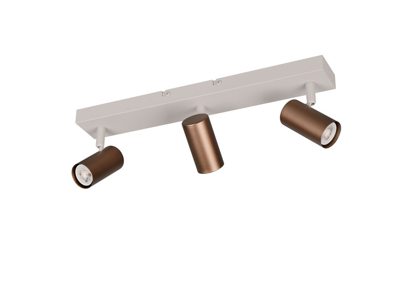 LED Deckenstrahler Coffee / Grau 3-flammig, Breite 41cm