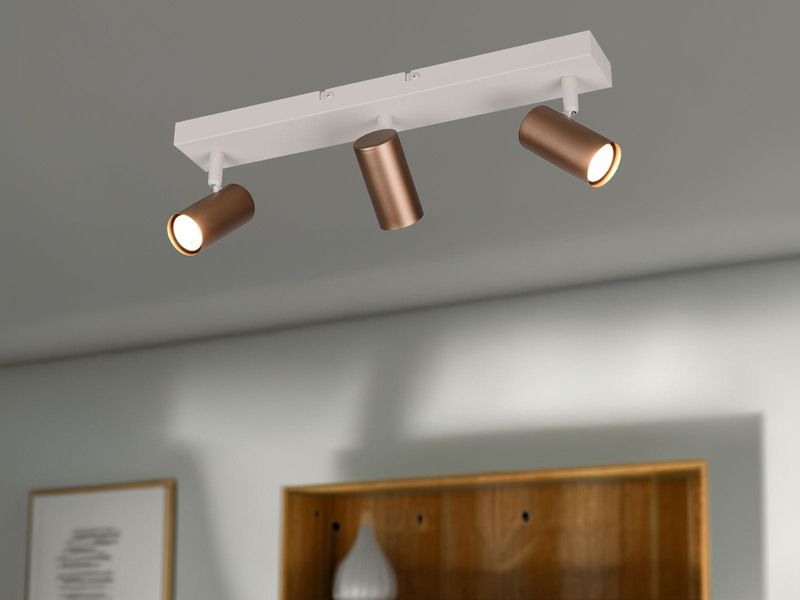 LED Deckenstrahler Coffee / Grau 3-flammig, Breite 41cm