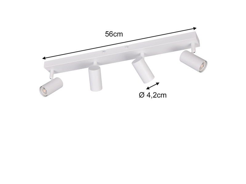 LED Deckenstrahler Weiß 4-flammig, Breite 56cm