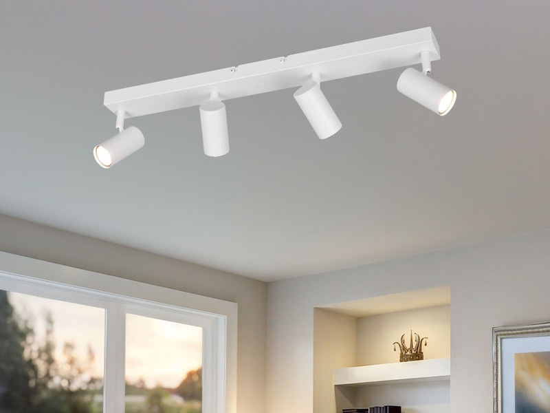 LED Deckenstrahler Weiß 4-flammig, Breite 56cm