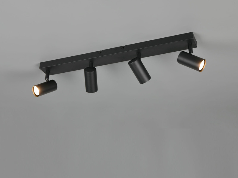 LED Deckenstrahler Schwarz 4-flammig, Breite 56cm