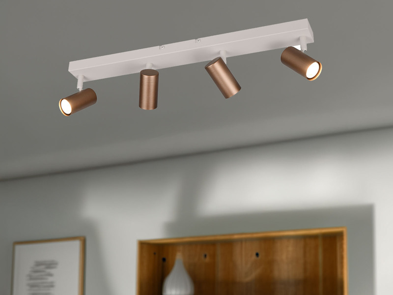 LED Deckenstrahler Coffee / Grau 4-flammig, Breite 56cm