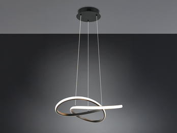 Schwarze Pendelleuchte mit doppelt gefächertem Metall Gitterschirm