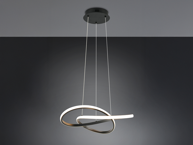 Schwarze Pendelleuchte mit doppelt gefächertem Metall Gitterschirm