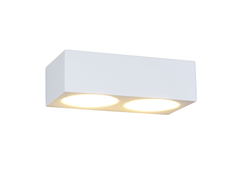 Wandleuchte MATTONE eckig aus Gips mit Up and Down Lichteffekt, Breite 23cm