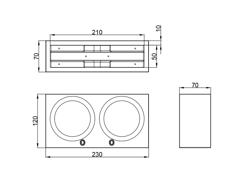 Wandleuchte MATTONE eckig aus Gips mit Up and Down Lichteffekt, Breite 23cm