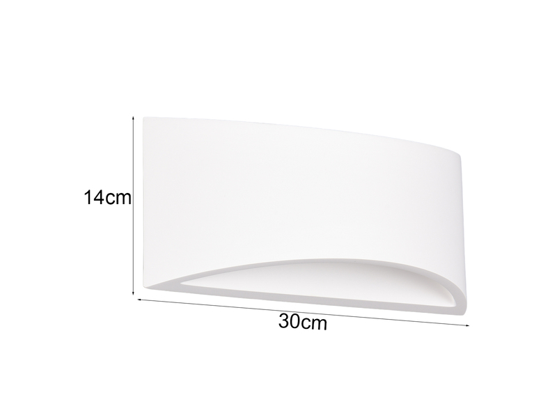 Wandleuchte WACADIA halbrund aus Gips mit Up and Down Lichteffekt, Breite 30cm