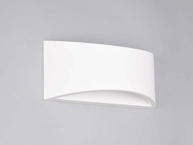 Wandleuchte WACADIA halbrund aus Gips mit Up and Down Lichteffekt, Breite 30cm