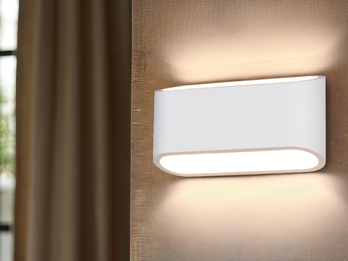 Wandleuchte SEPANTA aus Gips mit Up and Down Lichteffekt, Breite 23cm