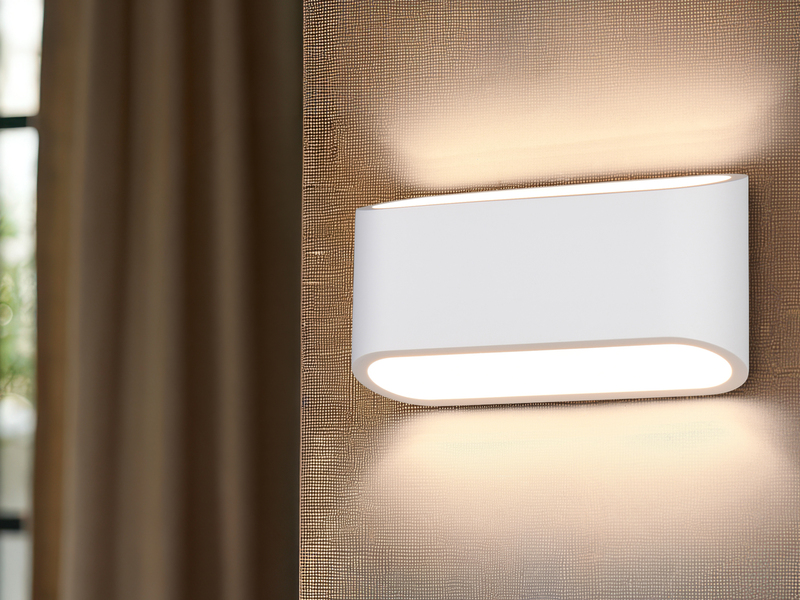 Wandleuchte SEPANTA aus Gips mit Up and Down Lichteffekt, Breite 23cm