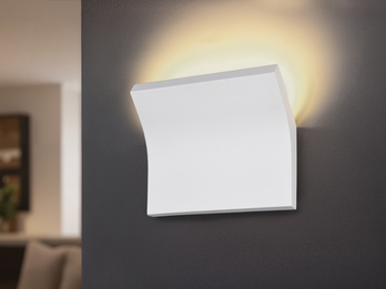 Wandleuchte VANJURA - indirekte Beleuchtung aus Gips, Breite 24cm