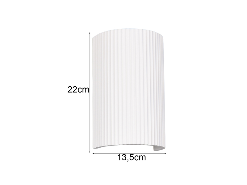 Wandleuchte RAPOSA halbrund aus Gips mit Up and Down Lichteffekt, Höhe 22cm