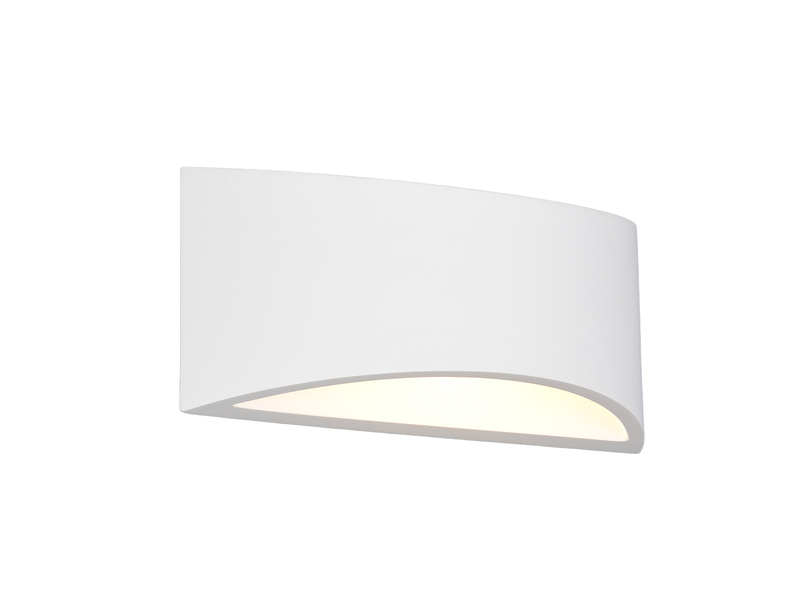 LED Wandleuchte halbrund aus Gips mit Up and Down Lichteffekt, Breite 30cm