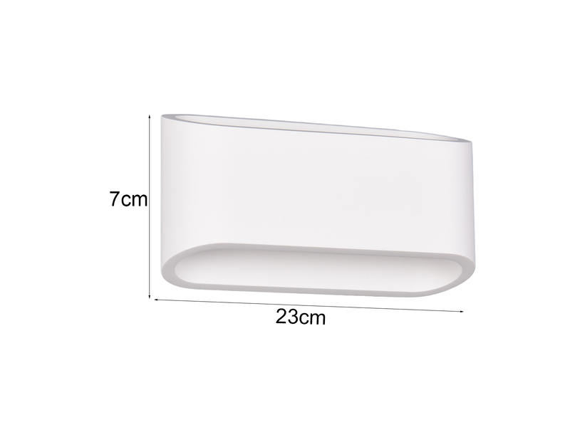 LED Wandleuchte aus Gips mit Up and Down Lichteffekt, Breite 23cm