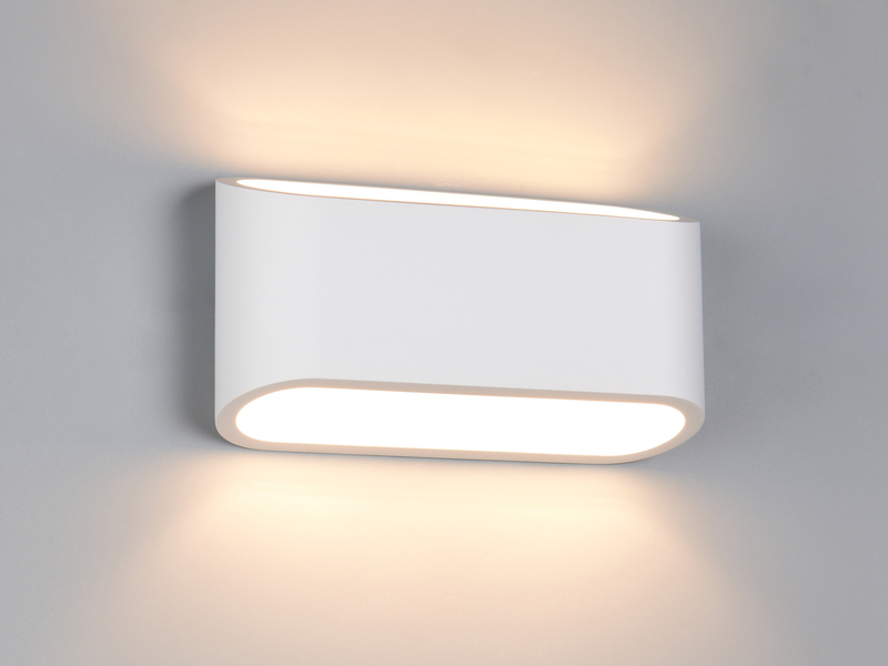 LED Wandleuchte aus Gips mit Up and Down Lichteffekt, Breite 23cm