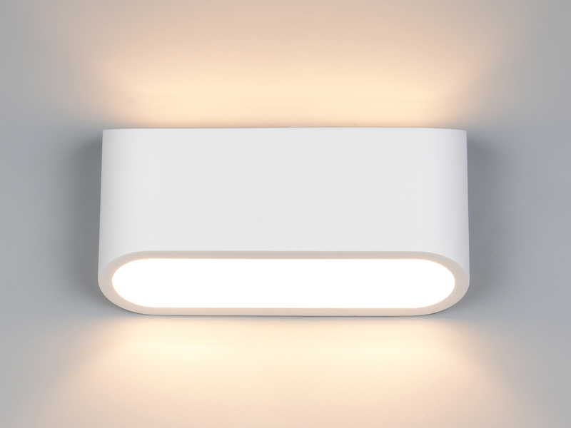 LED Wandleuchte aus Gips mit Up and Down Lichteffekt, Breite 23cm