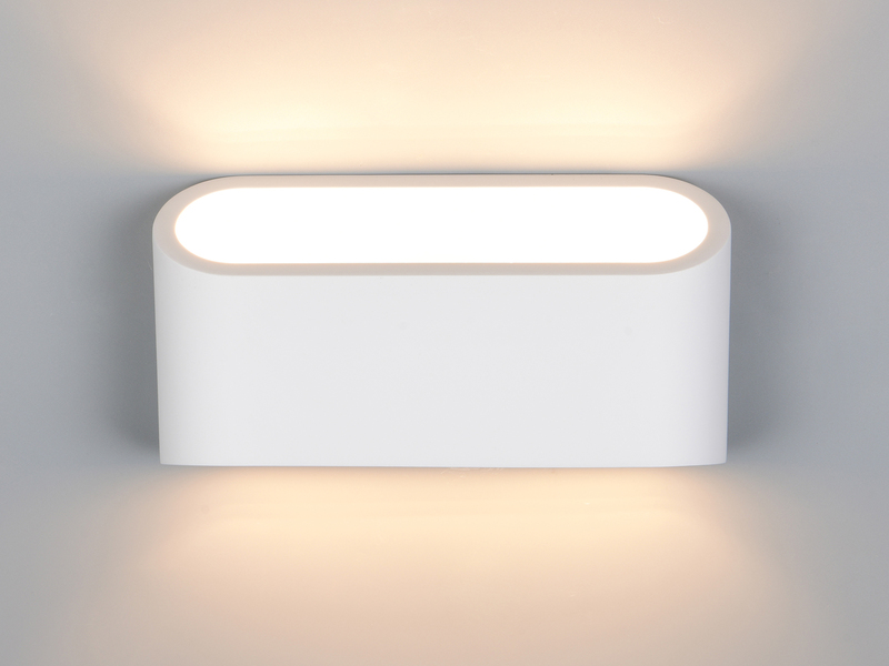 LED Wandleuchte aus Gips mit Up and Down Lichteffekt, Breite 23cm