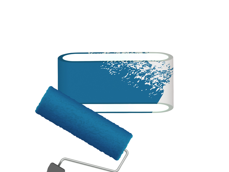 LED Wandleuchte aus Gips mit Up and Down Lichteffekt, Breite 23cm