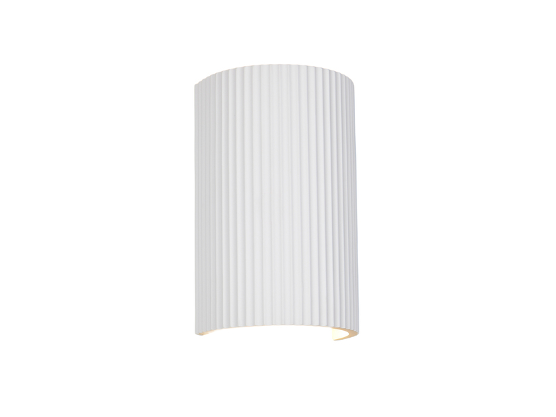 LED Wandleuchte halbrund aus Gips mit Up and Down Lichteffekt, Höhe 22cm