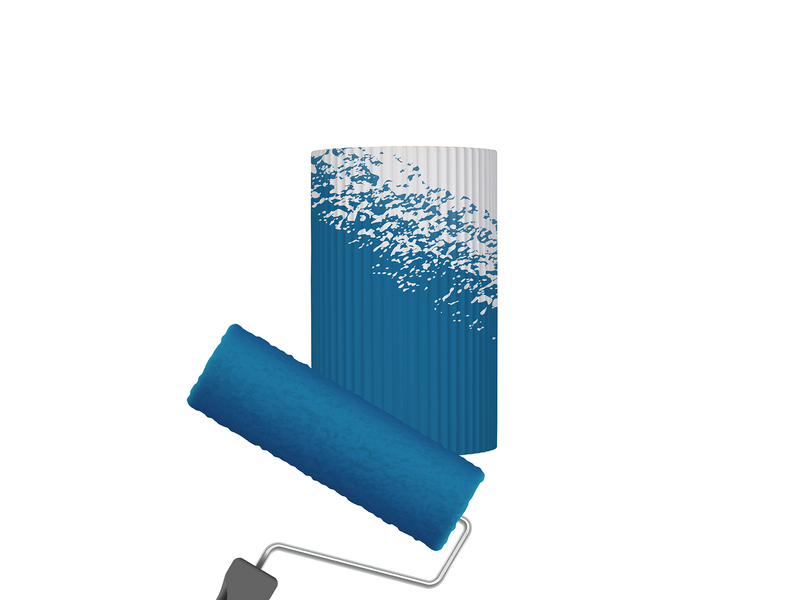 LED Wandleuchte halbrund aus Gips mit Up and Down Lichteffekt, Höhe 22cm