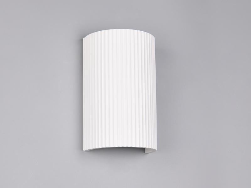 LED Wandleuchte halbrund aus Gips mit Up and Down Lichteffekt, Höhe 22cm