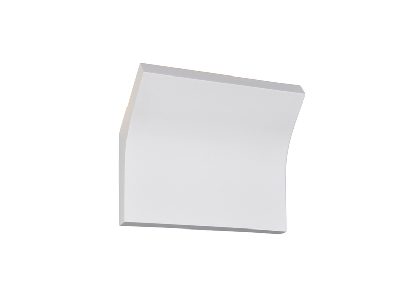 LED Wandleuchte, indirekte Beleuchtung aus Gips bemalbar, Breite 24cm