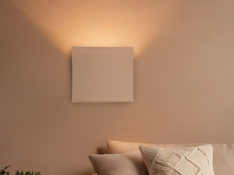 LED Wandleuchte, indirekte Beleuchtung aus Gips bemalbar, Breite 24cm