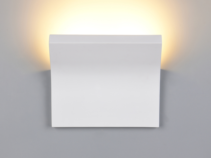 LED Wandleuchte, indirekte Beleuchtung aus Gips bemalbar, Breite 24cm