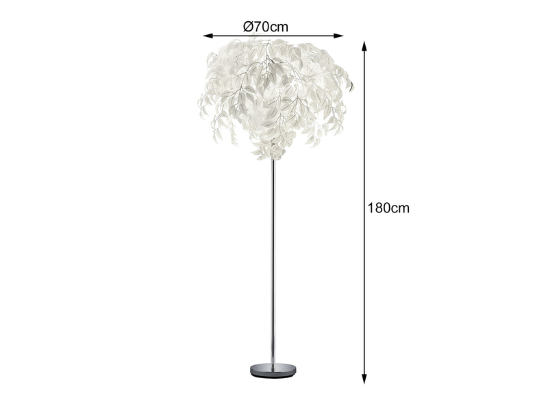 LED Stehlampe mit Blättern, Fernbedienung & RGBW Farbwechsel, Höhe 180cm