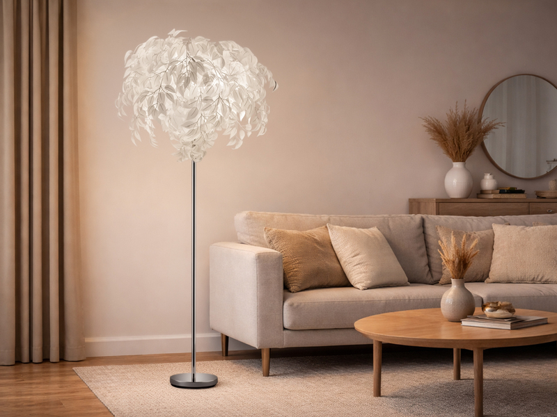 LED Stehlampe mit Blättern, Fernbedienung & RGBW Farbwechsel, Höhe 180cm