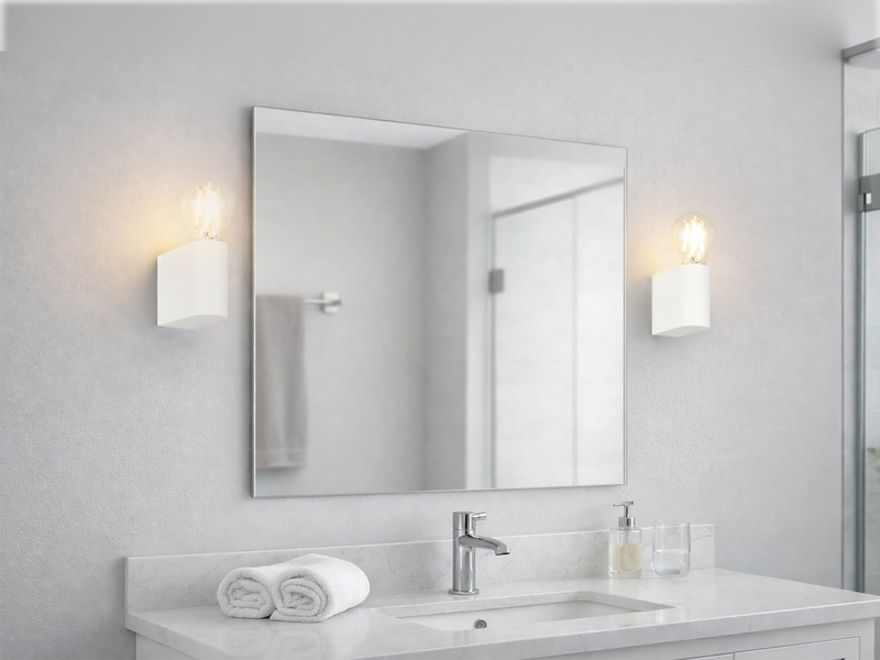 Kleine Bad Wandleuchte PRATELLA aus Kunststoff Weiß, Höhe 8cm