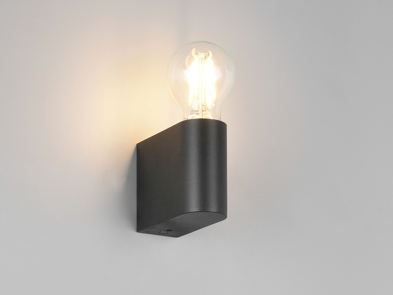 Kleine Bad Wandleuchte PRATELLA aus Kunststoff Schwarz, Höhe 8cm