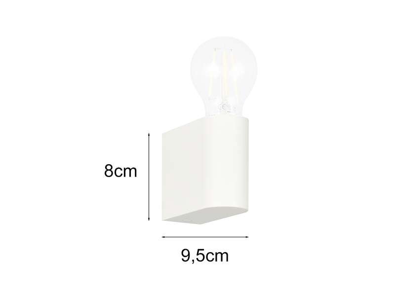 Kleine LED Bad Wandleuchte aus Kunststoff Weiß, Höhe 8cm