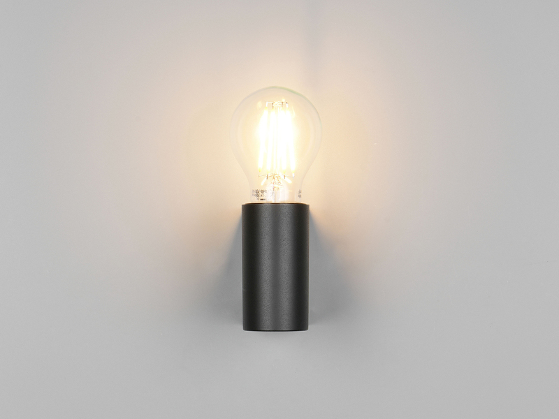 Kleine LED Bad Wandleuchte aus Kunststoff Schwarz, Höhe 8cm