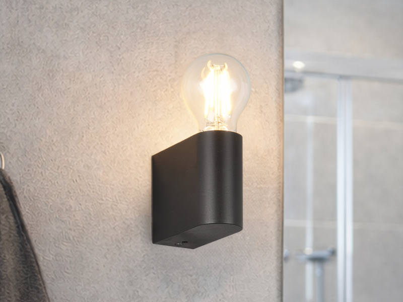 Kleine LED Bad Wandleuchte aus Kunststoff Schwarz, Höhe 8cm