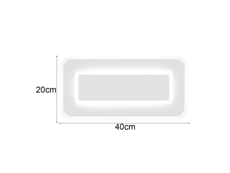 LED Deckenleuchte RIVA mit Fernbedienung & Tageslicht einstellbar, Breite 40cm