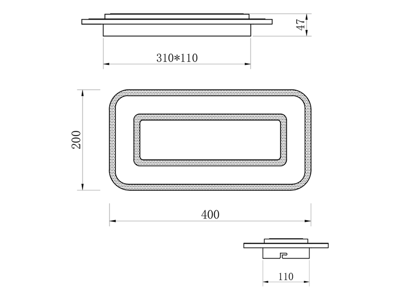 LED Deckenleuchte RIVA mit Fernbedienung & Tageslicht einstellbar, Breite 40cm