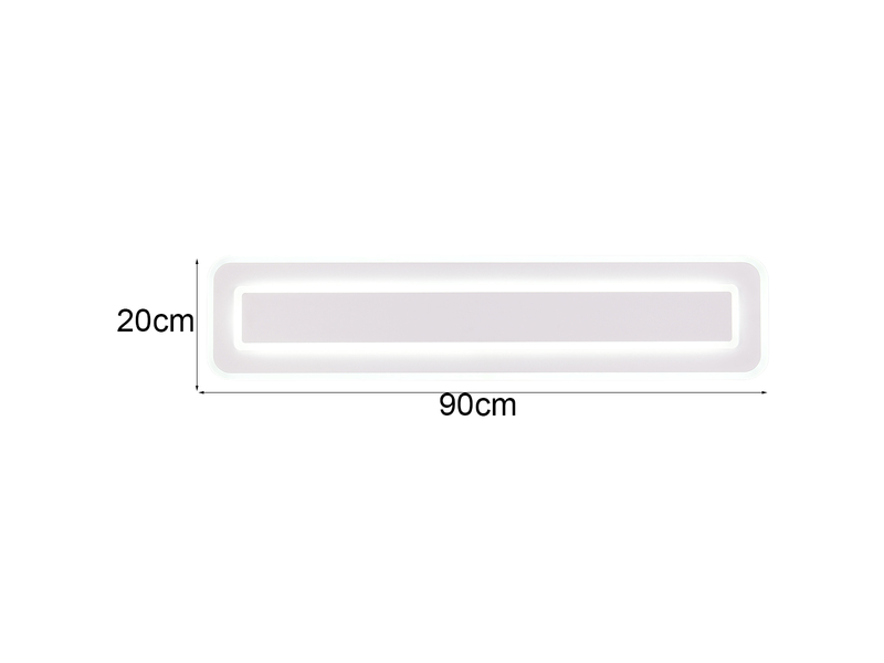 LED Deckenleuchte RIVA mit Fernbedienung & Tageslicht einstellbar, Breite 90cm