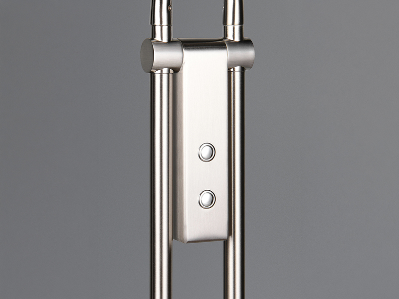 Moderne LED Stehlampe MONZA dimmbar, 2-flammig Silber, Höhe 160cm