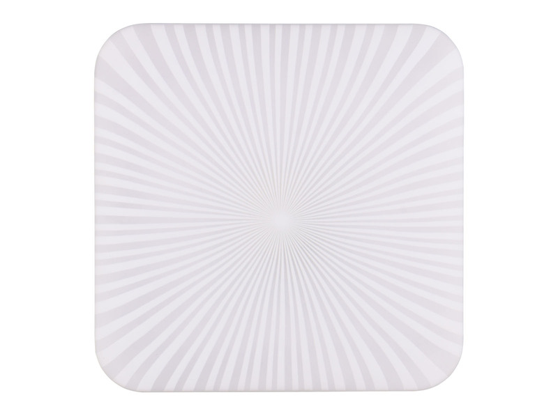 Flache LED Deckenleuchte MANDRIA mit Strahlenmuster, Quadrat 27cm