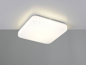 Flache LED Deckenleuchte MANDRIA mit Strahlenmuster, Quadrat 27cm