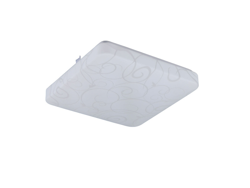 Flache LED Deckenleuchte MANDRIA mit Rankenmuster, Quadrat 27cm