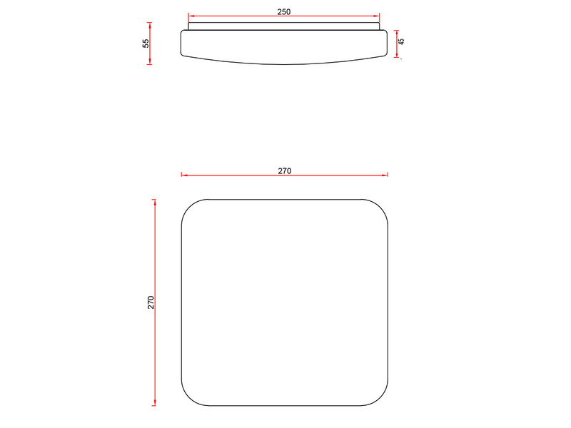 Flache LED Deckenleuchte MANDRIA mit Rankenmuster, Quadrat 27cm