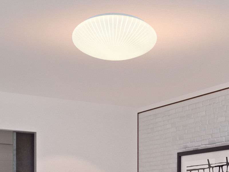Kleine LED Deckenleuchte UMBRIA mit Strahlenmuster, rund Ø 30cm