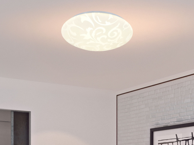 Kleine LED Deckenleuchte UMBRIA mit Rankenmuster, rund Ø 30cm