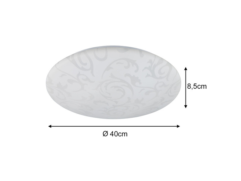 LED Deckenleuchte UMBRIA mit Rankenmuster, rund Ø 40cm